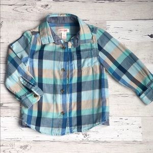 Cat & Jack 2T long sleeve button down plaid shirt